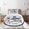 thumbnail image 3 of Ambesonne Vintage Quilted Bedspread Set 2 Pcs, Nautical Pirate Skull, Twin Size, Dark Blue White, 3 of 6