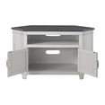 thumbnail image 3 of Benjara 50 Inch Wooden TV Stand with Open Shelve, Gray and Antique White, 3 of 5