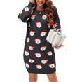 thumbnail image 1 of xiaxaixu Robe Chandail de Noël pour Femmes Imprimé Père Noël Col Rond Manches Longues Robe Tunique Décontractée Automne Hiver, 1 of 6