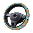thumbnail image 4 of Haiem Tropical Jungle Flamingo Print Steering Wheel Cover 15 Inches for Women Men, Neoprene Anti-Slip Steering Wheel Grip Wrap Car Accessories Protective Case Cover for Vehicle Truck SUV, 4 of 8