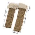 thumbnail image 5 of Ywmsfl Lengthen Wrist Crochet Fingerless Gloves Half Finger Keep Warm Plush Cuffs Mittens for Women Winter Supplies, 5 of 12