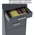 thumbnail image 6 of 3-Drawer Vertical File Cabinet, Letter Size Documents, Lockable & Mobile, 18.9" D x 14.3" W x 26.8" H, Charcoal, 6 of 9