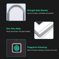 thumbnail image 3 of NFTIGB Smart Biometric Padlock, Keyless Fingerprint Lock with 20 Users Capacity, IP56 Waterproof Anti-Theft Security for Luggage and Cabinets (2.99 x 1.81 inches / 76 x 46 mm), Silver, 3 of 6