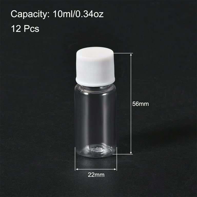 Duehut 10pcs 5ml Plastic Bottles Lab Cylindrical Chemical Reagent Bottle Lab Wide Mouth Small Plastic Water Bottles Reagent Bottle Liquid Bottle