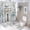 style-615, variant on 4 Pcs Shower Curtain Sets with Non-Slip Rugs Toilet Lid Cover and Bath Mat Our First Christmas Engaged Personalized Waterproof Fabric Bath Curtain Xmas Holiday Decor for Bathroom Decor