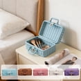 thumbnail image 1 of Caja De Almacenamiento De Plástico Caja de almacenamiento de ratán sintético, organizadora de plástico para decoración del hogar, recuerdo de fotos de boda (azul) Rkxzt, 1 of 9