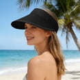 thumbnail image 2 of jiaxiM Women'S Sun Hats Summer Travel Vacation Foldable Wide Brim Straw Clip on Stretch Beach Hat Outdoor UV Protection Cap, 2 of 5