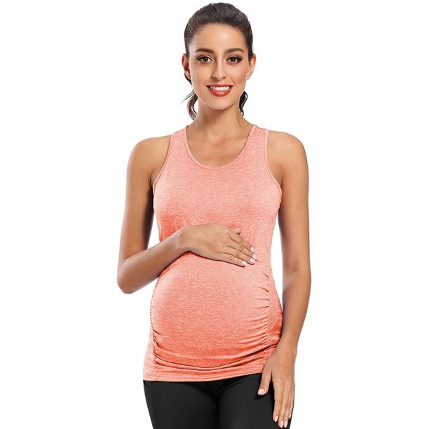 Uniexcosm Women's Maternity Tank for Pregnancy Workout Yoga Sleeveless