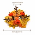 thumbnail image 3 of Halloween Candle Holder Wreath, Fall Candle Rings, Fall Decor Pumpkins, Artificial Fall Leaves, 2 Pack 11 X 3 Inch Small Candle Wreath for Halloween, Thanksgiving, Harvest Season, 3 of 6