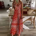 thumbnail image 2 of Red Bandana Sleeveless Dress dress woman 2025 women's clothing korea stylish beach outfits for women, 2 of 5