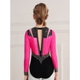 thumbnail image 6 of YiZYiF Girls Sparkly Rhythmic Gymnastics Leotards Long Sleeve Ballet Dance Figure Skating Bodysuit Hot Pink 16, 6 of 7