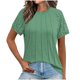 thumbnail image 1 of Pantalones Cortos para Mujeres Sexy Casual Suelto Cuello Redondo Encaje Patchwork Top, Plisado Pecho Manga Corta Blusa para el Uso Diario, Fiesta Y Fecha, 1 of 7