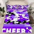 thumbnail image 2 of Erosebridal Purple Camo Bed Sheets Set Queen Size,Cheerleading Cheerleader Bedding Sets Queen Size,Cheer Gymnastics Bed Sheets Queen,Breathable Abstract Geometry Room Decorative,4 Pieces, 2 of 7