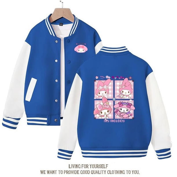 Sanrios Kawaii Anime My Melody chaqueta bonita de dibujos animados primavera otoño nuevo uniforme de béisbol deportivo suelto para niños regalo de cumpleaños