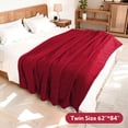thumbnail image 3 of SUNNY HEAT Electric Heated Blanket Twin Size 62''x84''- 4 Heat Levels & 10 Hours Auto off, Fast Heating & Over-Heat Protection, Garnet, 3 of 7