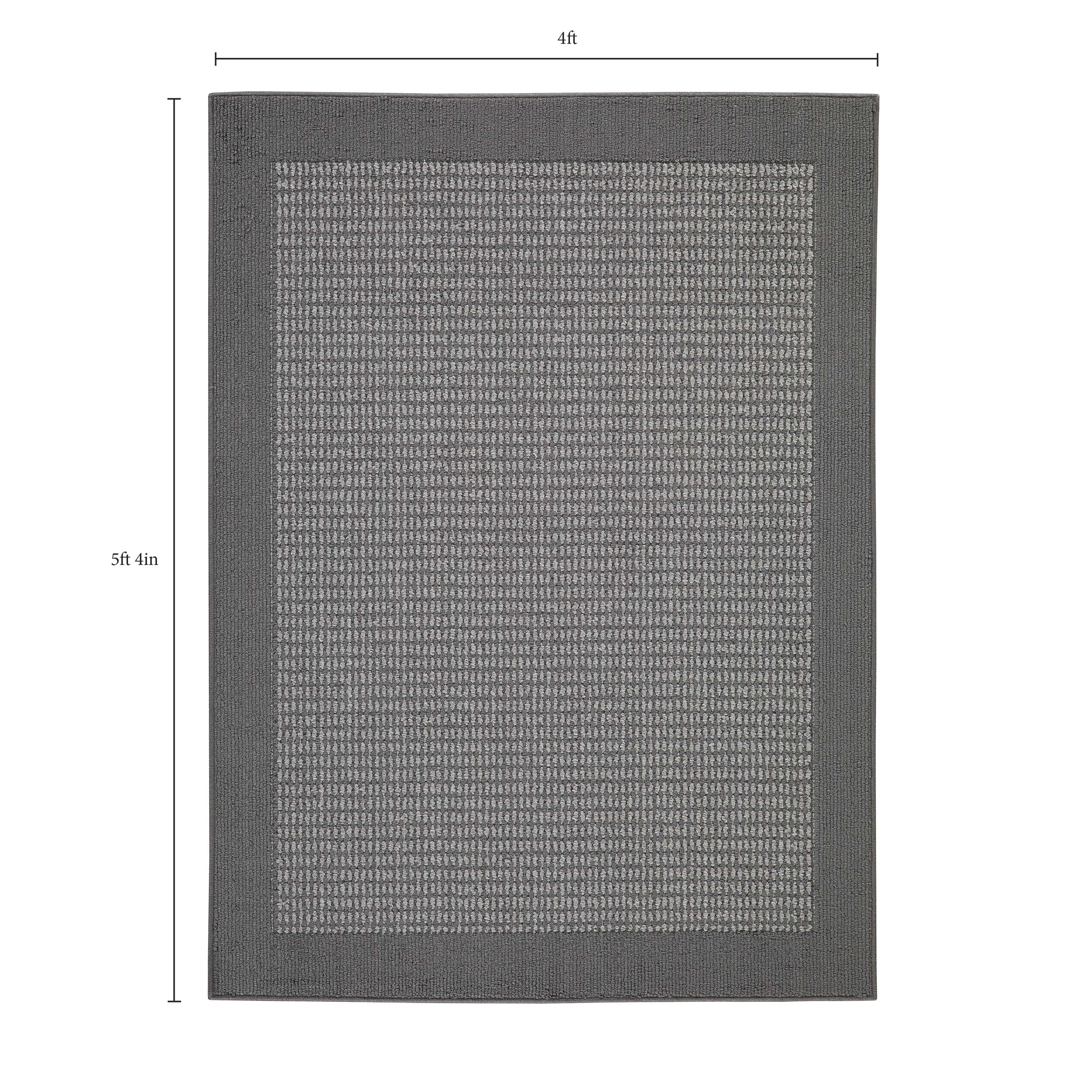 (2 pack) Mainstays Farmhouse Faux Sisal Olefin Indoor Area Rug with Gray Border, 4' x 5'4"