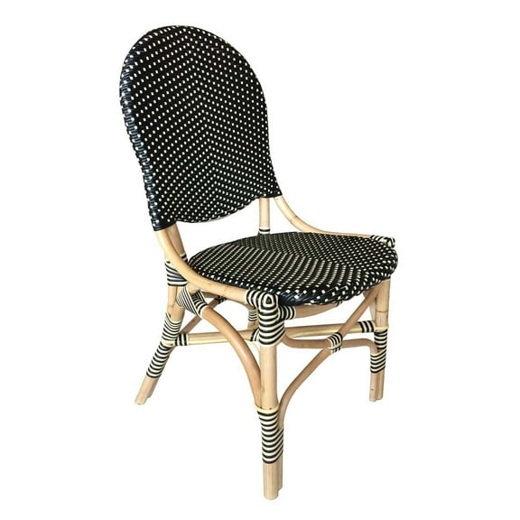 Padma's Plantation French Bistro Chair - Black/Beige Set Of 2