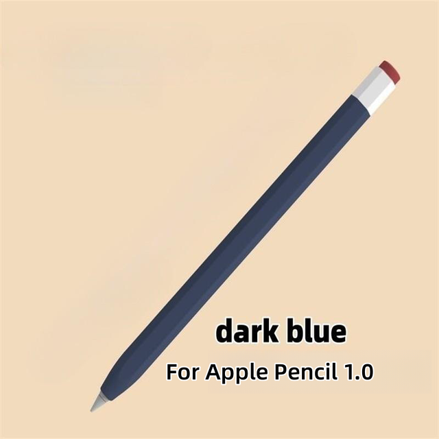Pencil Case iPad Tablet Touch Stylus Pen Solid Colour Silicone Cover for Apple Pencil 1st or 2nd Generation New Pencil (USB-C) Pencil 1 Dark Blue