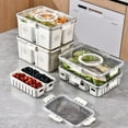 thumbnail image 2 of Fruit Storage Box Portable Design Ventilate Compartment with Lid Eco-friendly Store PET Vegetable Fruit Storage Container Home Supplies, 2 of 12