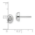 thumbnail image 2 of 925 Sterling Silver Polished Post White Ice Diamond Earrings 9x7mm Wide Stud Earring for Women, 2 of 2
