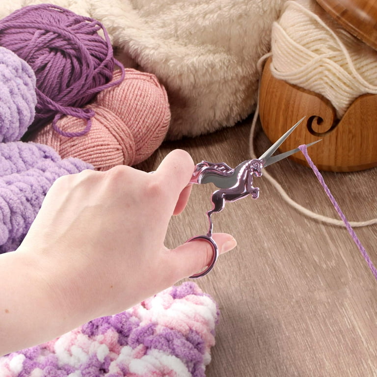 Purple Ribbon Cutting Scissors with Silver Stainless Steel Blades