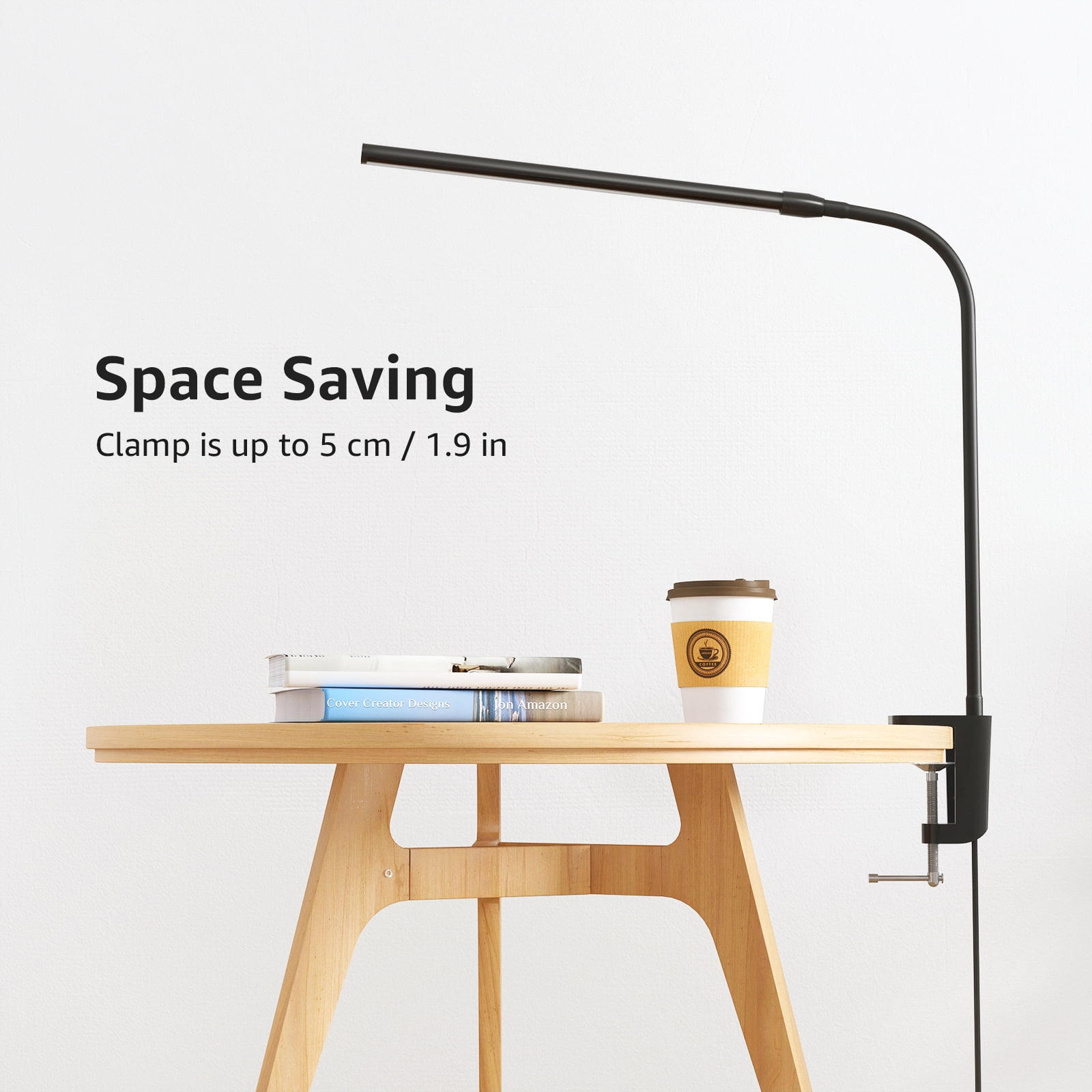 Lepro LED Clip-on Desk Lamp Dimmable USB Reading Light with Clamp 3 Color Modes 10 Brightness Levels Adjustable Flexible Gooseneck Table light for Home Office, Dorm, Headboard, Computer, Nail (Black)