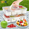 thumbnail image 2 of Organisateur de Collations à 8 Compartiments Assiette Divisée avec Couvercle et Poignée Conteneur de Collations Portable Organisateur de Bonbons Assiette de Fruits 1 Pce, 2 of 6