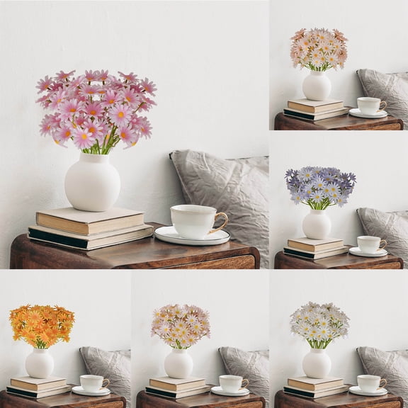 Artificial Flowers Chrysanthemum Single Stem 10.6 Inch Fake Silk Bloom for Wedding Decoration Home Vase Centerpiece Party Handicraft by PALIFEUR