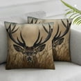 thumbnail image 3 of Acheng  Throw Pillow Cover Stag Deer Antler Moose Elk Horn African Safari Wild Exotic Nature Decor Lumbar Pillow Case Cushion for Sofa Couch Bed  ,Set of 2 White 24x24in, 3 of 7