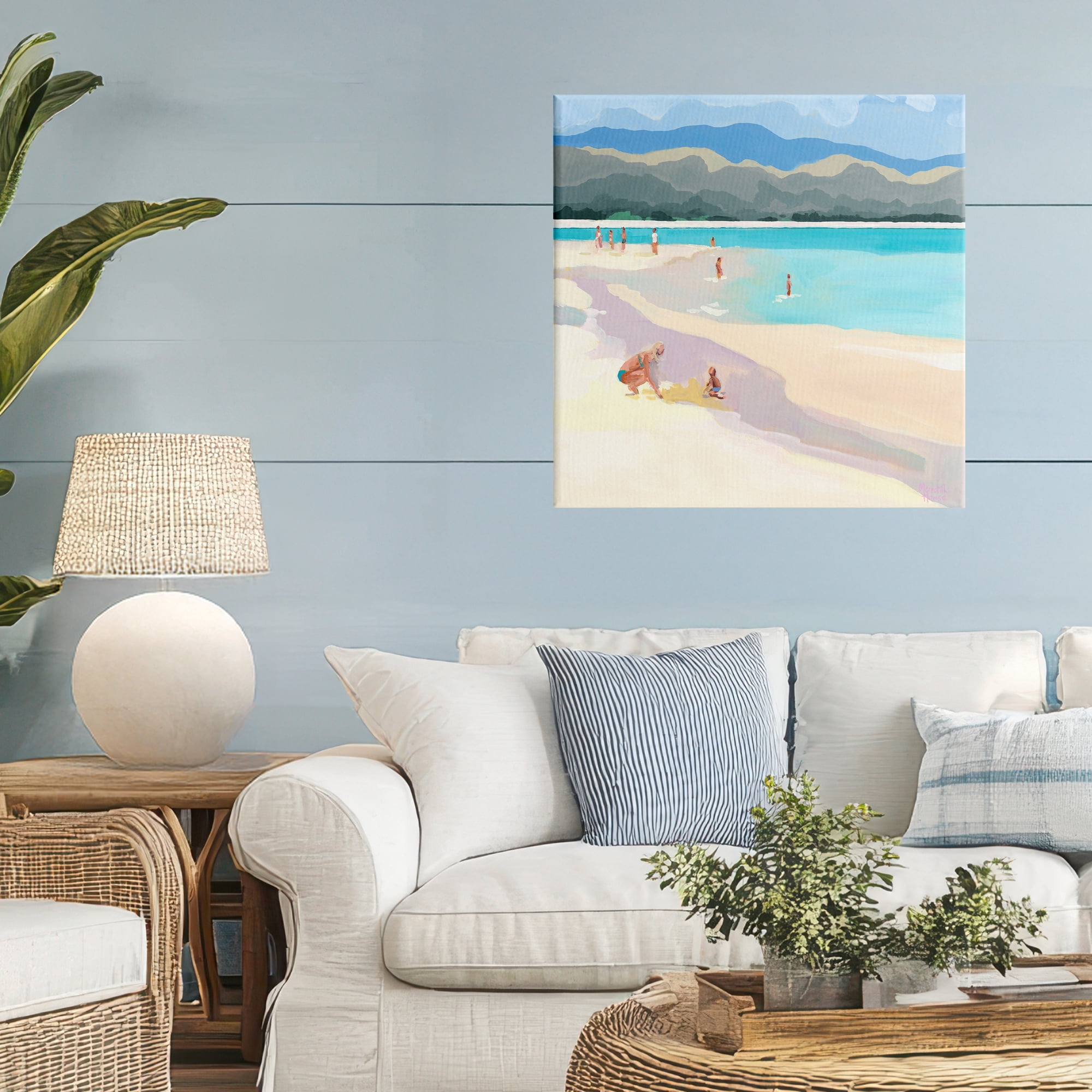 Stupell Industries Mother & Child Beach Scene Canvas Wall Art, design by Meredith Howse