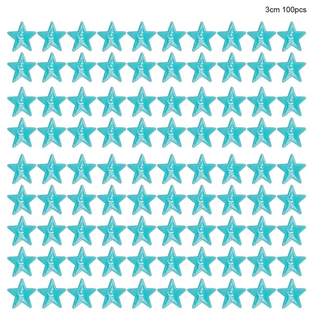 100 Uds. Pegatinas de estrellas coloridas pegatinas de pared que brillan pegatinas de pared de estrellas de plástico parche calcomanía Kits de decoración para fiestas Azul 3 cm 100 piezas Bearachild HA004699-03