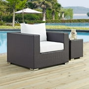Modway Convene Outdoor Patio Armchair in Espresso White