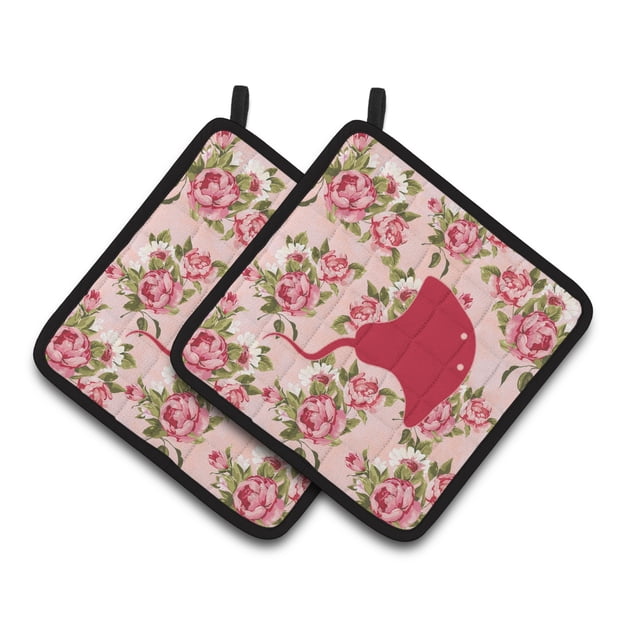 Caroline's Treasures Caroline's Treasures Raie Shabby Chic Roses Roses Paire de Porte-Pots BB1095-RS-PK-PTHD 7.5HX7.5W Multicolore""