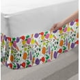 thumbnail image 2 of Vegetable Bed Skirt, Childish Drawing of Vegetarian Food Colorful Peper Eggplant and Carrot Design, Elastic Bedskirt Dust Ruffle Wrap Around for Bedding Decor, 4 Sizes, Multicolor, by Ambesonne, 2 of 2