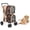 Beige, variant on Double Dog Stroller for 2 Dogs Cats Small Medium Sized, 4-Wheel Foldable Pet Stroller with Detachable Carrier Basins, Dual Cabin Travel Carriage for Car Seat Walking Jogging Camping, Heavy Duty Setup