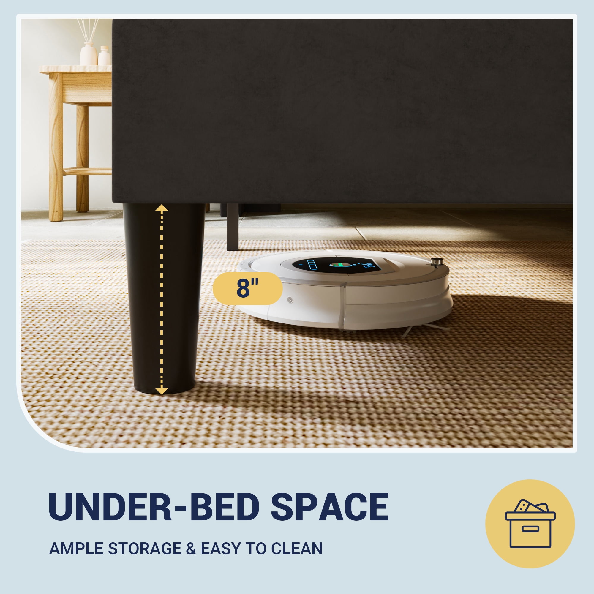 Allewie Full Size Velvet Platform Bed Frame with Vertical Tufted Wingback Headboard, Easy Assembly, Under Bed Storage, No Box Spring Required, Modern Style, Black