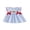 Blue, variant on BemeyourBBs Toddler Baby Girls Back to School Dress Baby Girl Kindergarten Outfit Kids Summer Smocked Dress Fly Sleeve Crew Neck Apple Pencil Embroidery Gingham Plaid Dress