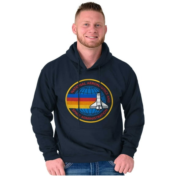 Retro NASA Space Shuttle Rainbow Hoodie Sweatshirt Women Men Brisco Brands S