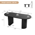 thumbnail image 2 of Weselon 70.8" Oval Wood Dining Table for 4-6, Modern Farmhouse Kitchen Table for Dining Room with Semi-Circular Legs, Black, 2 of 9