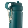 thumbnail image 3 of Thyme & Table 26 fl oz Water Bottle with Straw Lid, Teal with Flower Gold Charm, 3 of 14