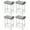 White + Grey Cushion 4 Pieces, variant on Accreate Counter Height Bar Stools, 24 Inch Barstools for Kitchen Island Counter, Upholstered Padded Barstools with Curved Surface, Easy Assembly