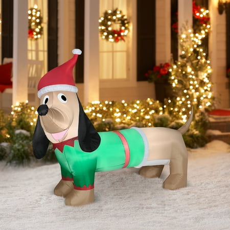 Airblown Inflatable 5 Dachshund Christmas Prop Walmart Com