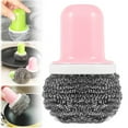 thumbnail image 2 of Kitchen Wire Scrub Brush with Handle – Stainless Steel Scourer for Stubborn Food Residue, Multi-Use Cleaning Tool for Stovetop Sink & Countertop, Durable Brush for Commercial & , 1 Steel Wool Brush, 2 of 9