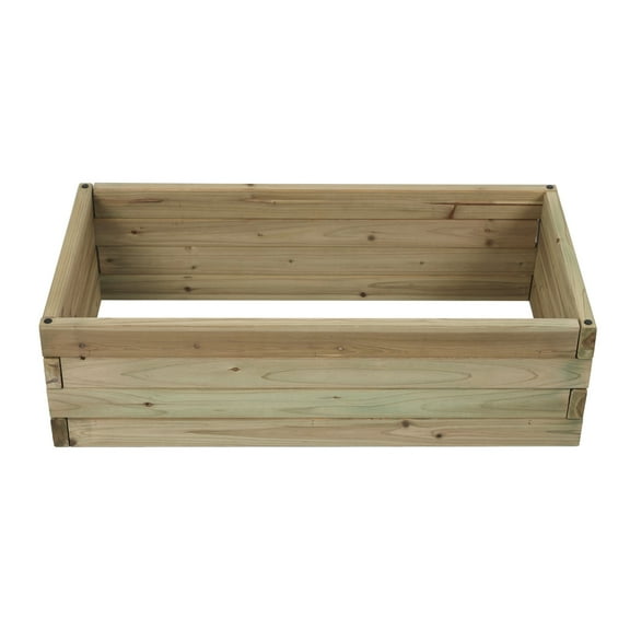 LuxenHome Wood 2.7ft x 1.3ft Raised Garden Bed