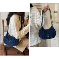 thumbnail image 4 of Sunyuer Women Vintage Washed Denim Crossbody Bag, Casual Small Hobo Shoulder Purse, Trendy Denim Sling Handbag with Front Pocket, Adjustable Strap Fashion Daily Outdoor Travel Shoulder Bag, 4 of 7