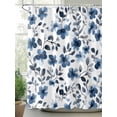 thumbnail image 2 of Shower Curtains Blue Flower Bath Curtain Abstract Watercolor Spring Waterproof Bathroom Shower Curtain Set with Hooks Decoration 72 x 84 Inches, 2 of 7