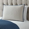 Mainstays Waffle Tan/Blue Diamond Polyester Pillow Sham, Standard - Reversible (1 Count)