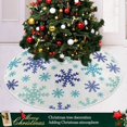 thumbnail image 6 of FMSHPON New Year Xmas Blue Tone Snowflake Xmas Christmas Tree Skirt Stand Mat for Holiday Party Decoration Indoor Outdoor 48 inches, 6 of 6