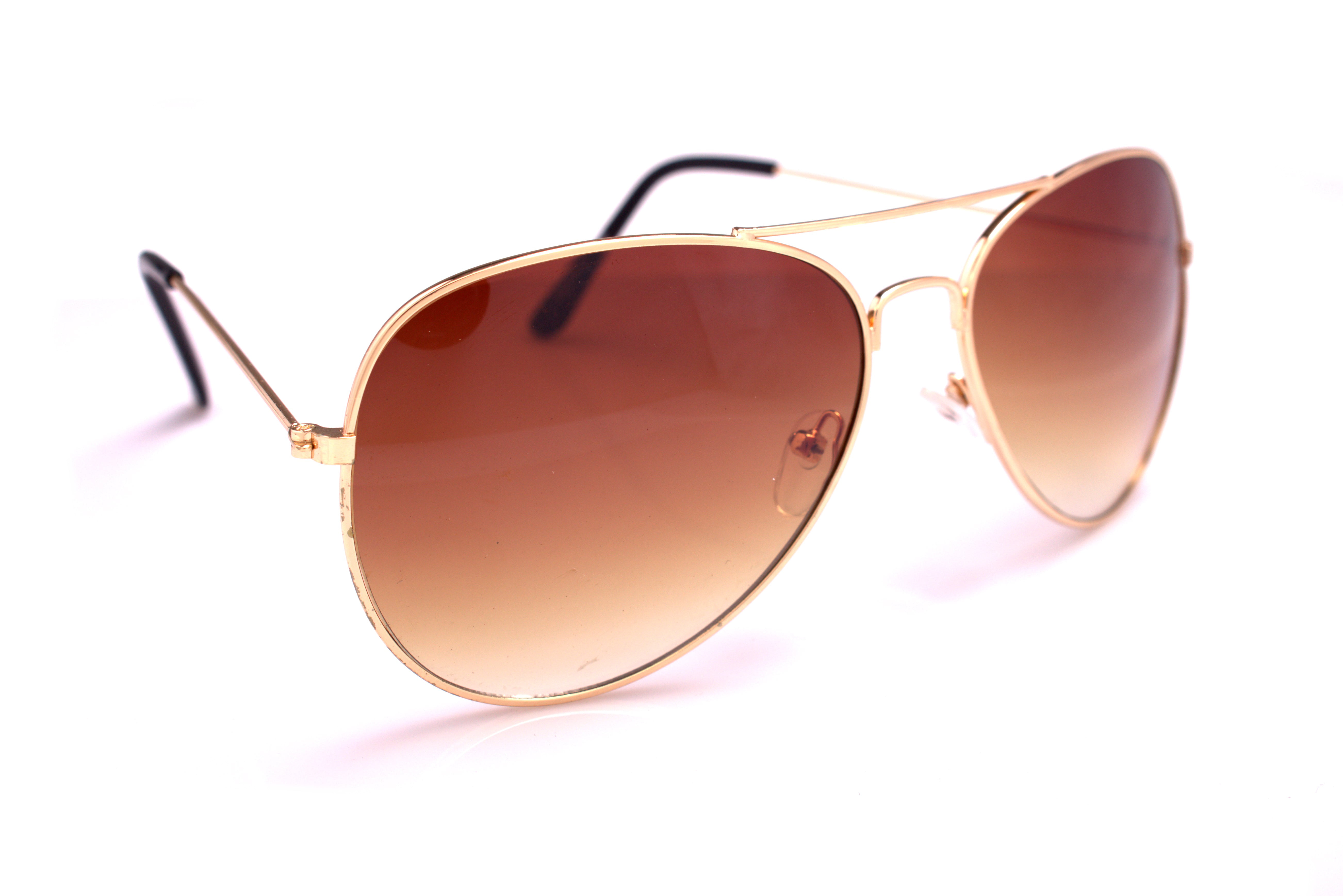 Gold Dark Aviator Sunglasses Shades- 70s Style Adult Aviators