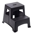 thumbnail image 1 of Taburete Tricam de plástico negro, 2 peldaños, 150 kg de capacidad, 1 of 8